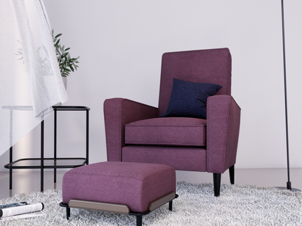Dark Mauve Colour Geometric Pattern Velvet Flock Easy Clean Sofa and Chair Fabric