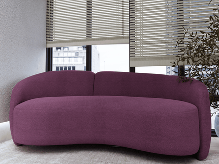 Dark Mauve Colour Geometric Pattern Velvet Flock Easy Clean Sofa and Chair Fabric