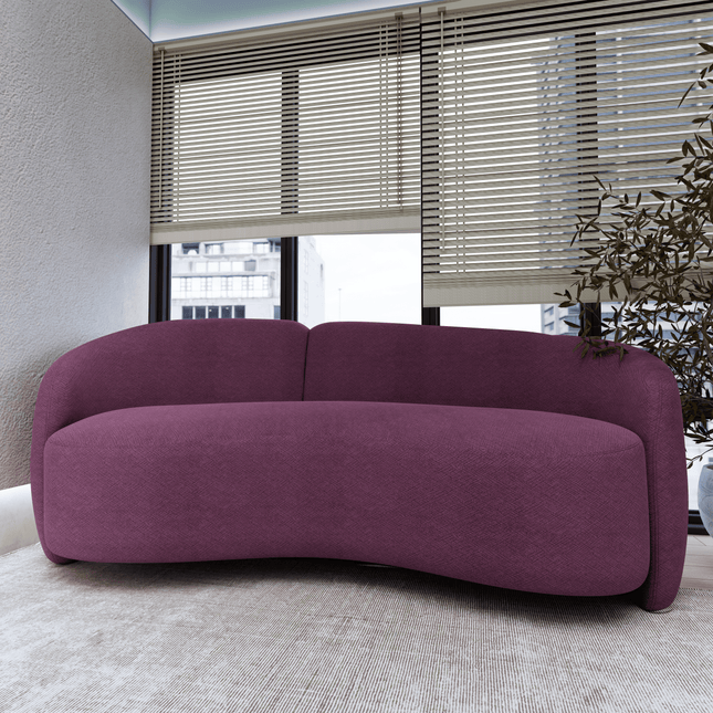 Dark Mauve Colour Geometric Pattern Velvet Flock Easy Clean Sofa and Chair Fabric