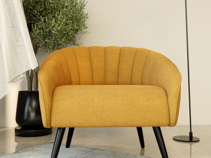Ochre Yellow Colour Geometric Pattern Velvet Flock Easy Clean Sofa and Chair Fabric