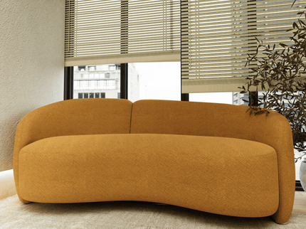 Ochre Yellow Colour Geometric Pattern Velvet Flock Easy Clean Sofa and Chair Fabric