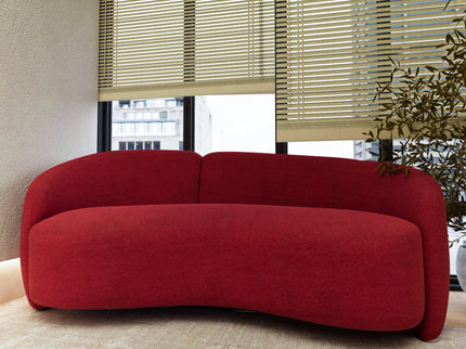 Cherry Red Geometric Pattern Velvet Flock Easy Clean Sofa & Chair Fabric