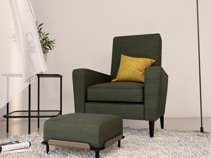 Dark Olive Green Colour Geometric Pattern Velvet Flock Easy Clean Sofa and Chair Fabric