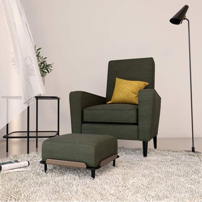 Dark Olive Green Colour Geometric Pattern Velvet Flock Easy Clean Sofa and Chair Fabric
