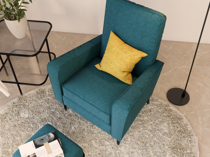 Turquoise Colour Geometric Pattern Velvet Flock Easy Clean Sofa and Chair Fabric