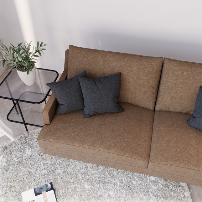 Chocolate Brown Colour Geometric Pattern Velvet Flock Easy Clean Sofa and Chair Fabric