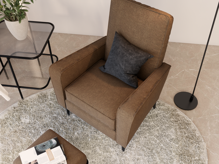 Chocolate Brown Colour Geometric Pattern Velvet Flock Easy Clean Sofa and Chair Fabric