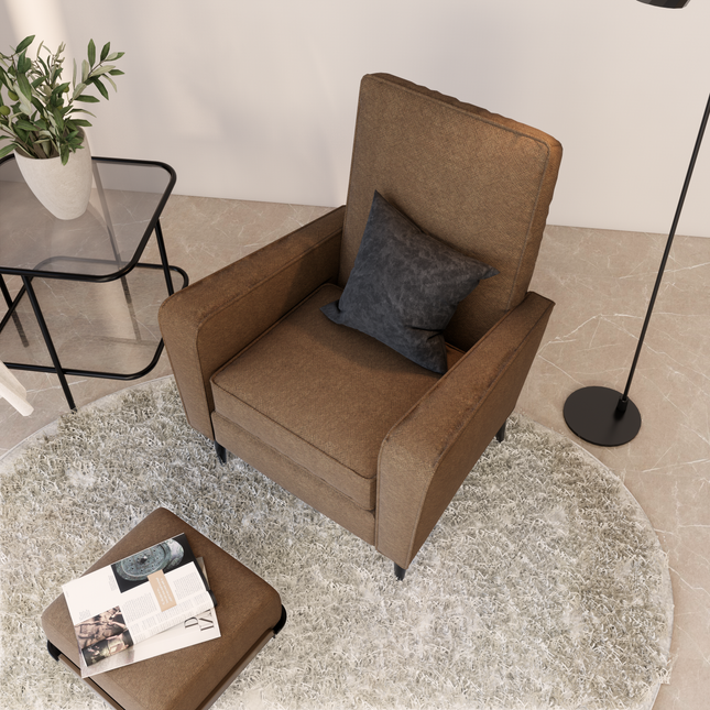 Chocolate Brown Colour Geometric Pattern Velvet Flock Easy Clean Sofa and Chair Fabric