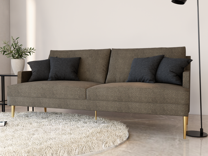Light Olive Beige Colour Geometric Pattern Velvet Flock Easy Clean Sofa and Chair Fabric