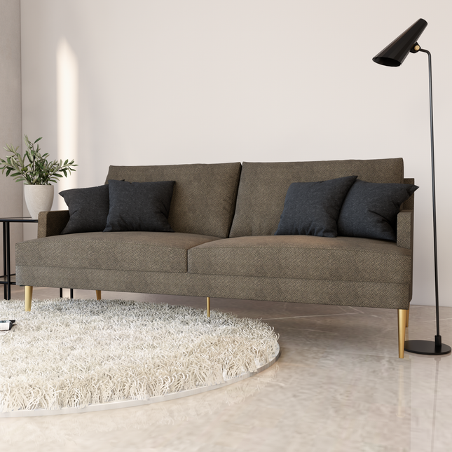Light Olive Beige Colour Geometric Pattern Velvet Flock Easy Clean Sofa and Chair Fabric