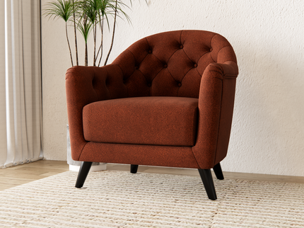 Rust Colour Textured Suede Sofa and Chair Fabric