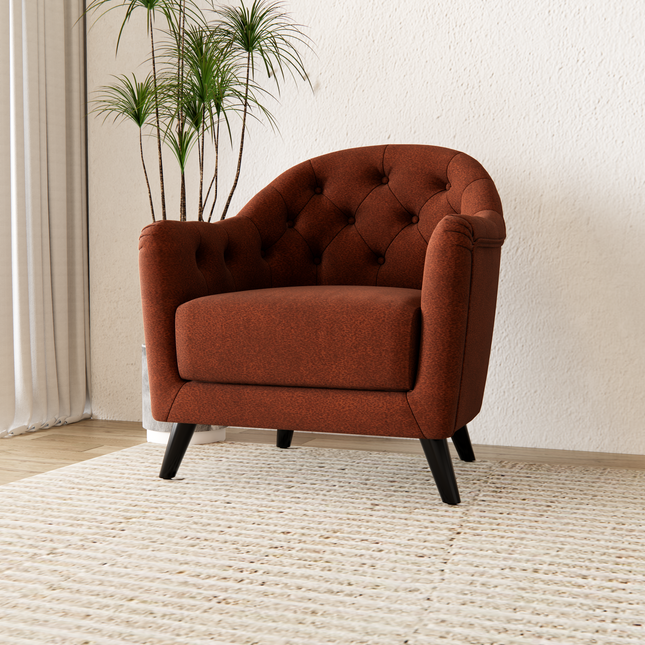 Rust Colour Textured Suede Sofa and Chair Fabric
