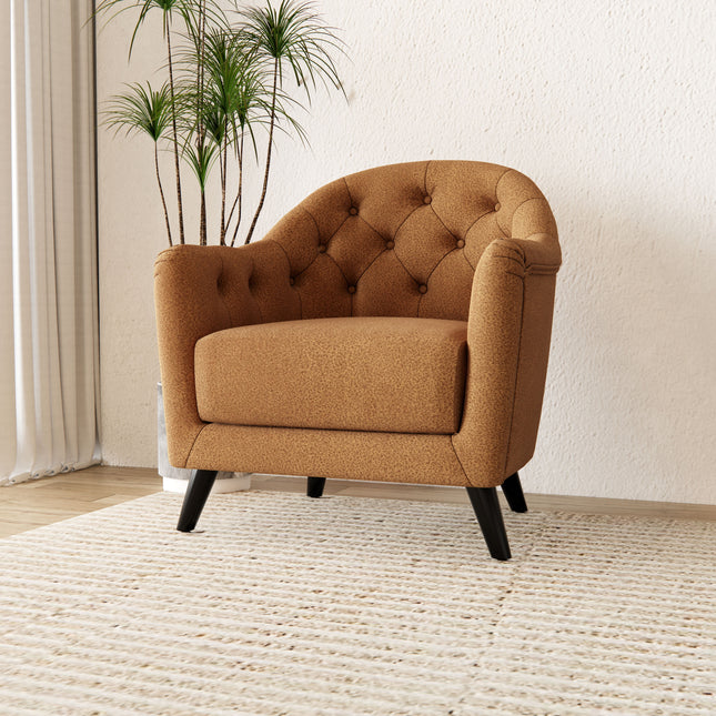 Tawny Brown Colour Textured Suede Sofa and Chair Fabric