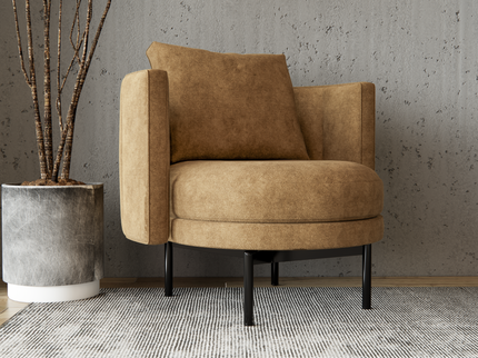 Peanut Brown Colour Plain Velvet Flock Easy Clean Sofa, Chair and Curtain Fabric