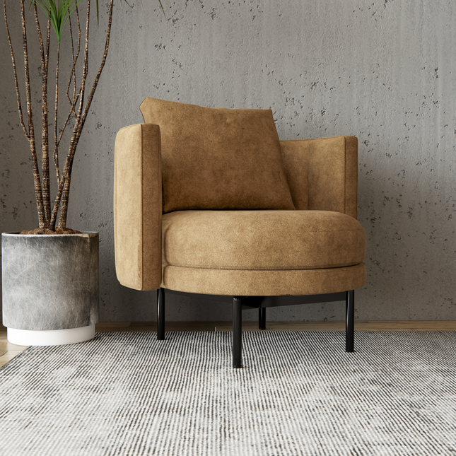 Peanut Brown Colour Plain Velvet Flock Easy Clean Sofa, Chair and Curtain Fabric