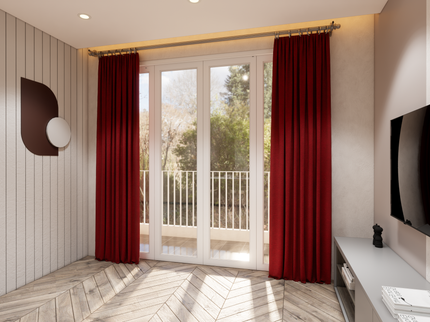 Rust Red Colour Plain Velvet Flock Easy Clean Sofa, Chair and Curtain Fabric