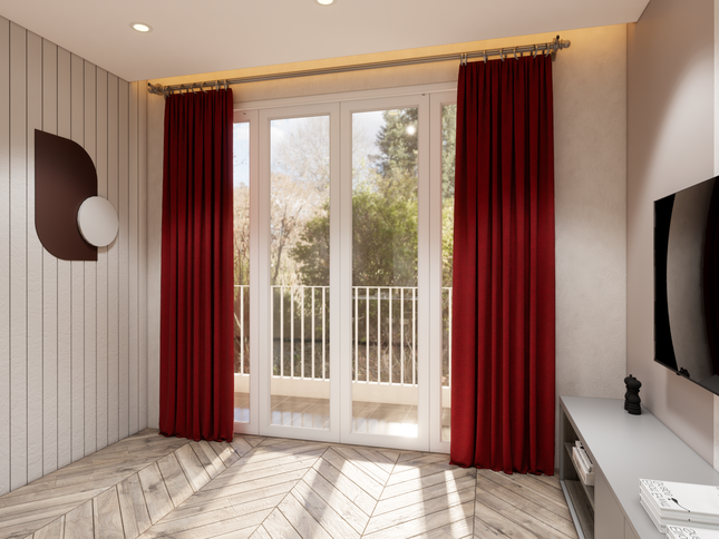 Rust Red Colour Plain Velvet Flock Easy Clean Sofa, Chair and Curtain Fabric