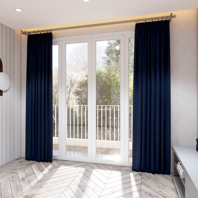 Royal Blue Colour Plain Velvet Flock Easy Clean Sofa, Chair and Curtain Fabric