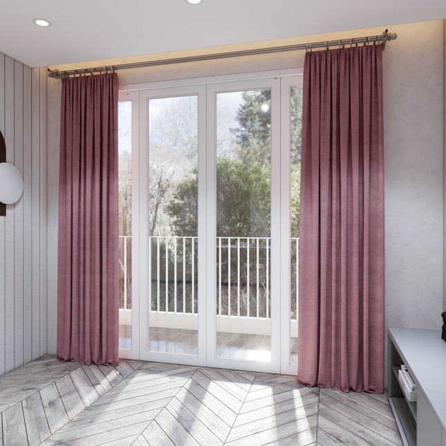 Ultra Pink Colour Plain Velvet Flock Easy Clean Sofa, Chair and Curtain Fabric