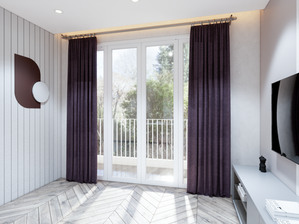 Mauve Violet Colour Plain Velvet Flock Easy Clean Sofa, Chair and Curtain Fabric