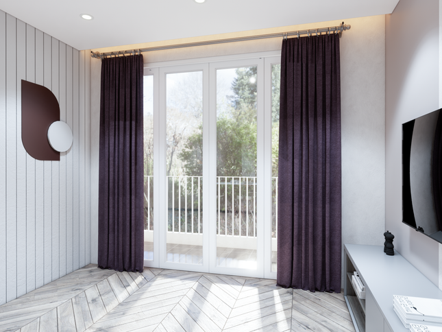 Mauve Violet Colour Plain Velvet Flock Easy Clean Sofa, Chair and Curtain Fabric
