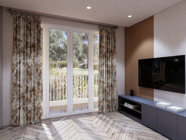 Dark Brown and Ivory Colour Textured Velvet Flock Easy Clean Sofa, Chair and Curtain Fabric