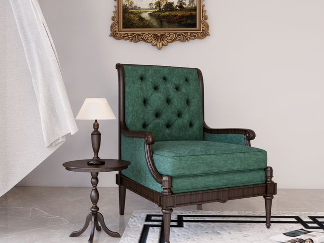 Leafy Green Colour Brushed Textured Velvet Flock Easy Clean Sofa, Chair and Curtain Fabric