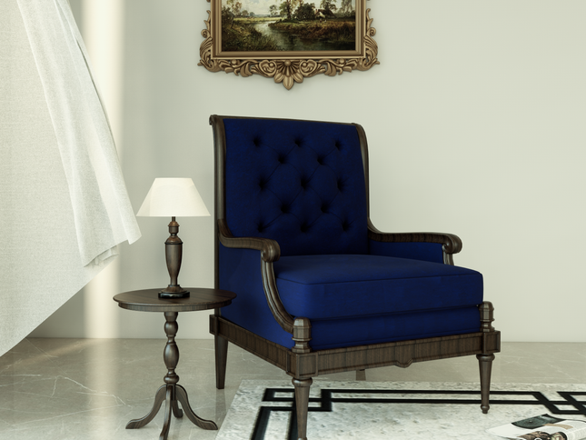 Royal Blue Colour Brushed Textured Velvet Flock Easy Clean Sofa, Chair and Curtain Fabric