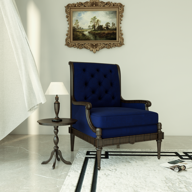 Royal Blue Colour Brushed Textured Velvet Flock Easy Clean Sofa, Chair and Curtain Fabric