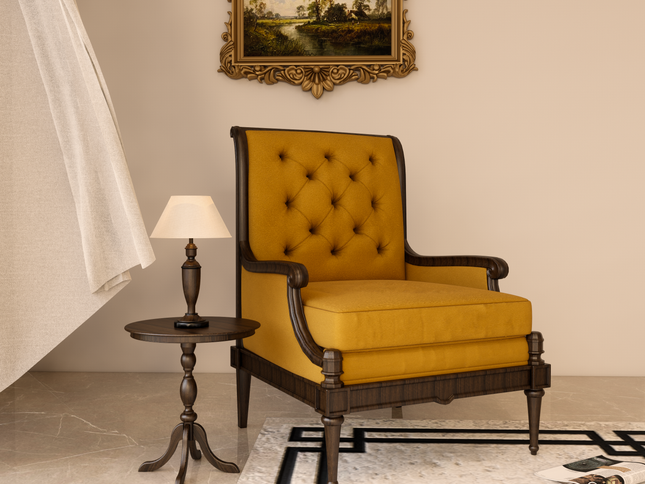 Mustard Yellow Colour Brushed Textured Velvet Flock Easy Clean Sofa, Chair and Curtain Fabric