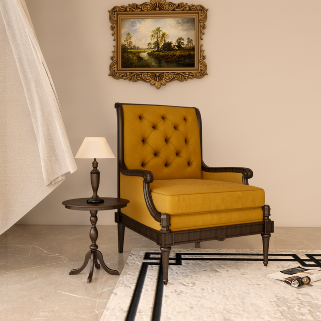 Mustard Yellow Colour Brushed Textured Velvet Flock Easy Clean Sofa, Chair and Curtain Fabric