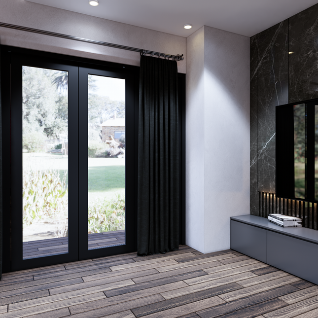 Dark Charcoal Grey Colour Brushed Textured Velvet Flock Easy Clean Sofa, Chair and Curtain Fabric