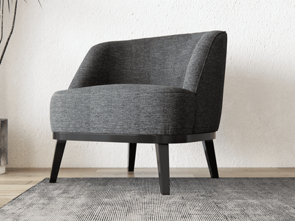 Graphite Charcoal Grey Woven Textured Water Repellent Sofa and Chair Fabric