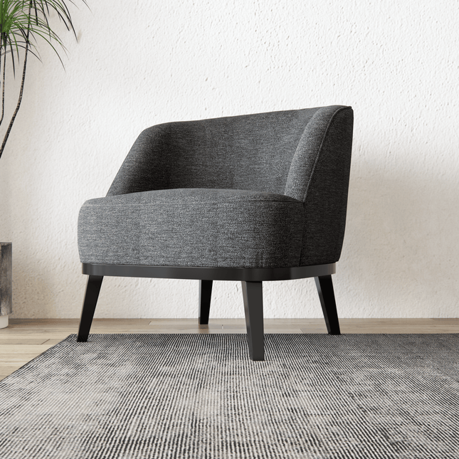 Graphite Charcoal Grey Woven Textured Water Repellent Sofa and Chair Fabric
