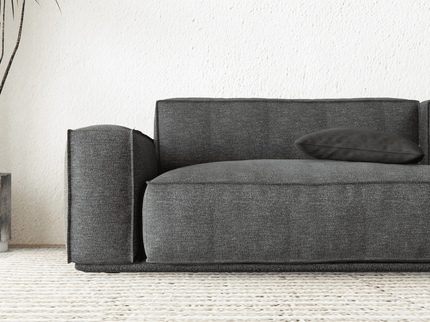 Graphite Charcoal Grey Woven Textured Water Repellent Sofa and Chair Fabric