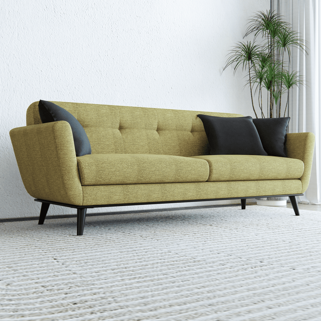 Lime Green Woven Textured Water Repellent Sofa and Chair Fabric