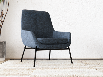 Slate Blue Woven Textured Water Repellent Sofa and Chair Fabric