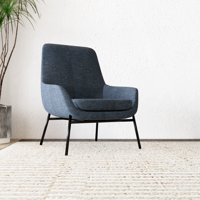 Slate Blue Woven Textured Water Repellent Sofa and Chair Fabric