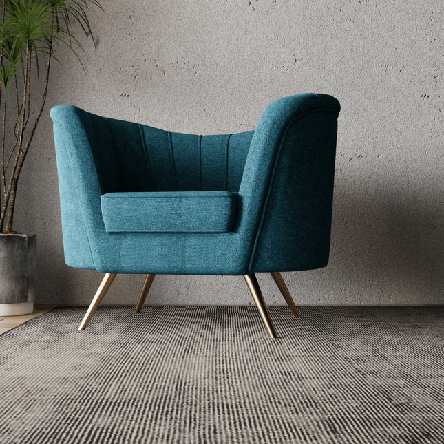 Dark Turquoise Woven Textured Water Repellent Sofa and Chair Fabric