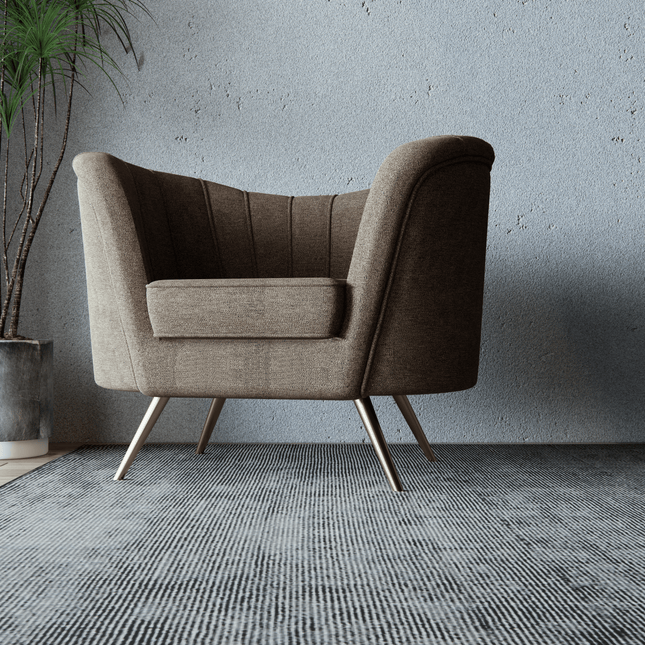 Earthy Brown Woven Textured Water Repellent Sofa and Chair Fabric