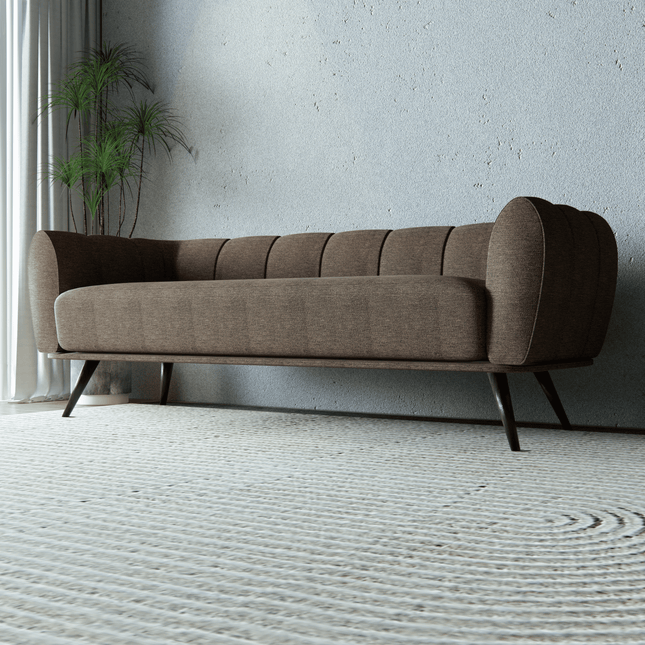 Earthy Brown Woven Textured Water Repellent Sofa and Chair Fabric